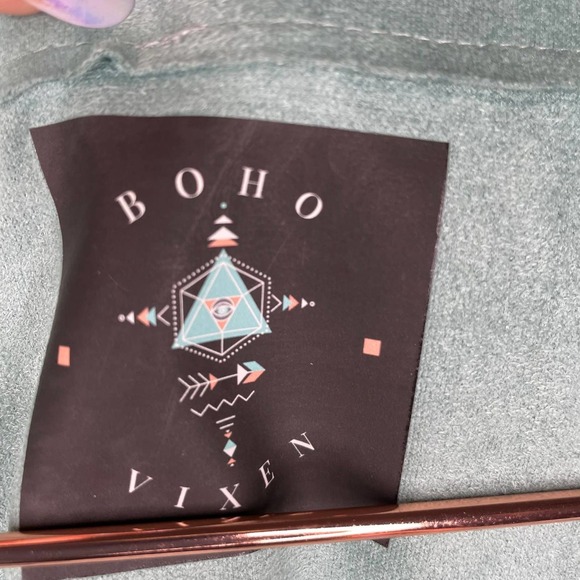 Boho Vixen Vest Faux Suede Embellished Sage Size S - Picture 7 of 11